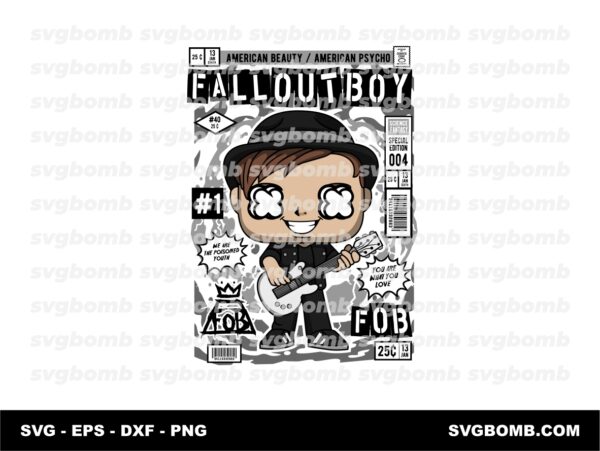 Patrick Stump PNG, Fall Out Boy DTF Download