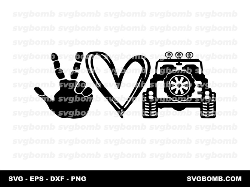 Peace Love Jeep Fun Design Download