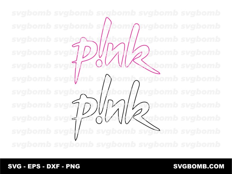 Pink Logo Outline SVG Vector