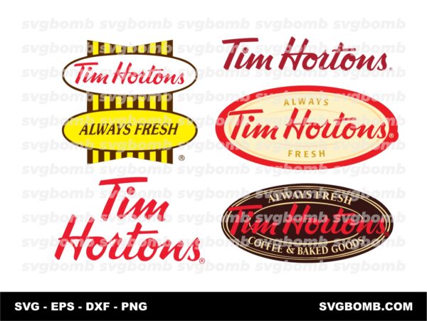 Tim Hortons Logo Bundle SVG, PNG, JPG - Ready To Use, Instant Download, Silhouette Cutting Files