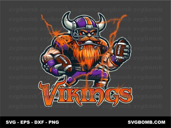 Vikings Football Mascot Design DTF