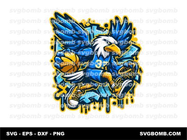 Eagle Mascot Basketball Fun Design