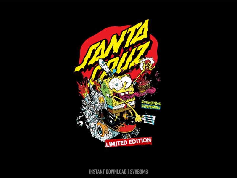 Santa Cruz SpongeBob T-shirt Design DTF