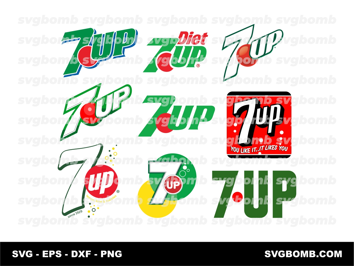 7up logo svg bundle, png, eps vector instant download
