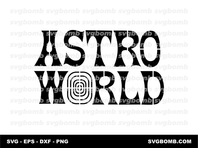 Astro World Logo Stencil Pattern Instant Download SVG EPS PNG DXF
