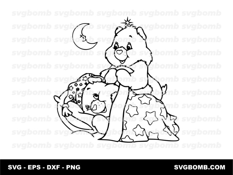 Care Bears and the Moon SVG