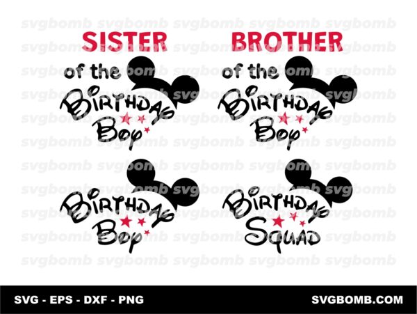 Birthday Boy SVG Cut Files Sister Brother