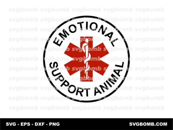Emotional Support Animal SVG Cut Files, PNG and EPS