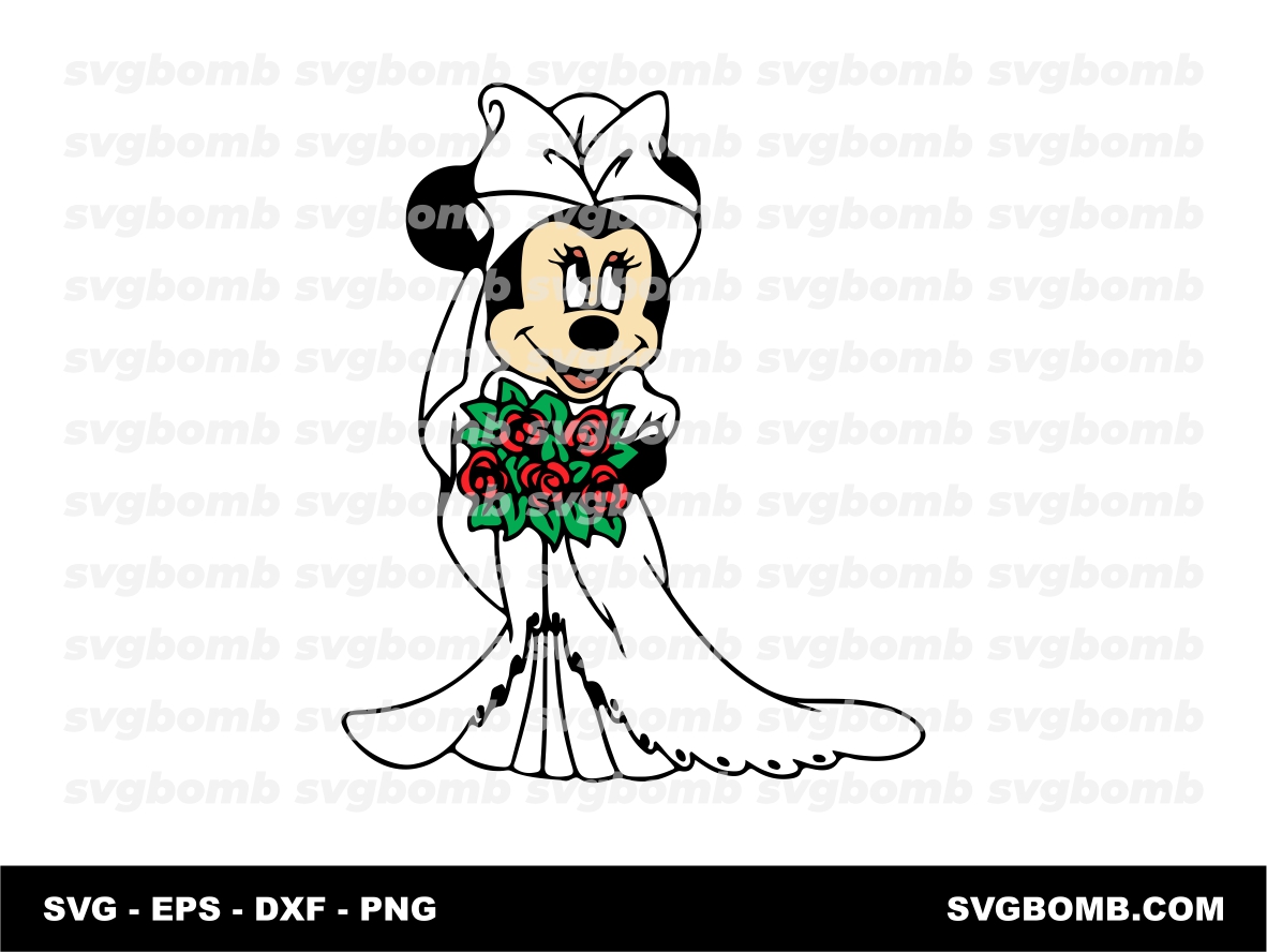 Minnie Bride Wedding SVG Clipart