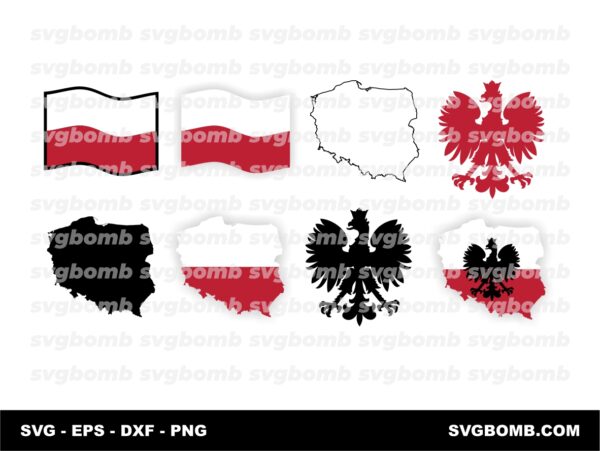 Poland Bundle Vector Polska Polish Eagle Map of Poland SVG