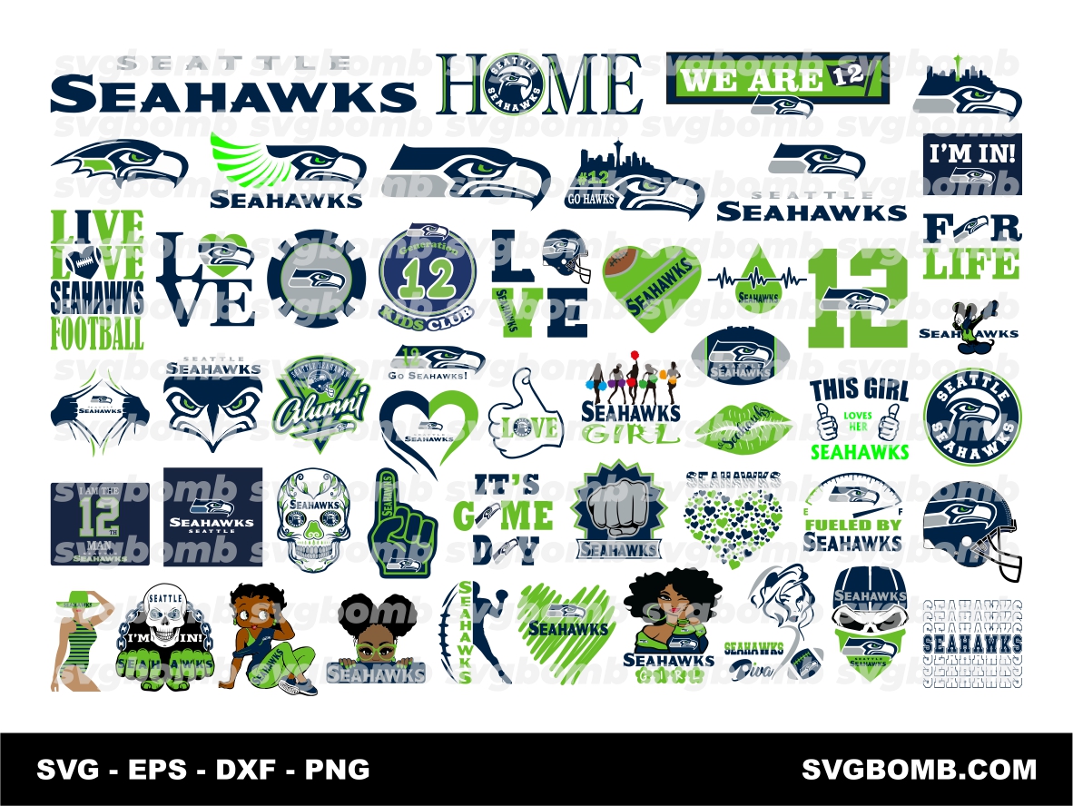Seattle Seahawks SVG Bundle, Seattle Seahawks Cricut, NFL Teams SVG, Football Teams SVG, PNG, DXF, EPS