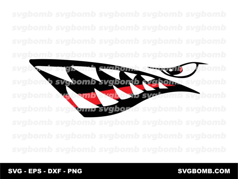 Megalodon Mouth Teeth Vector SVG EPS