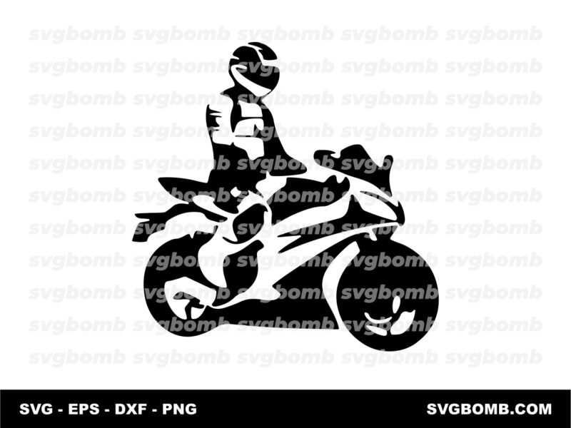Motorcyclist Stencil SVG