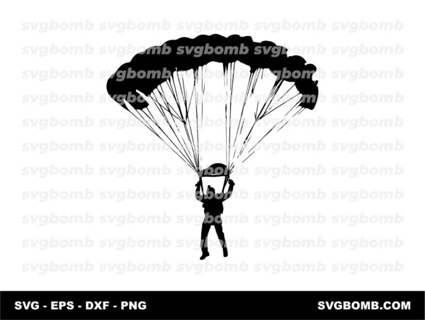 Silhouette Skydiving SVG Extreme Sports