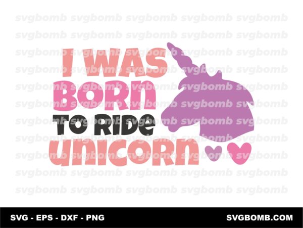 Born to Ride Unicorn SVG