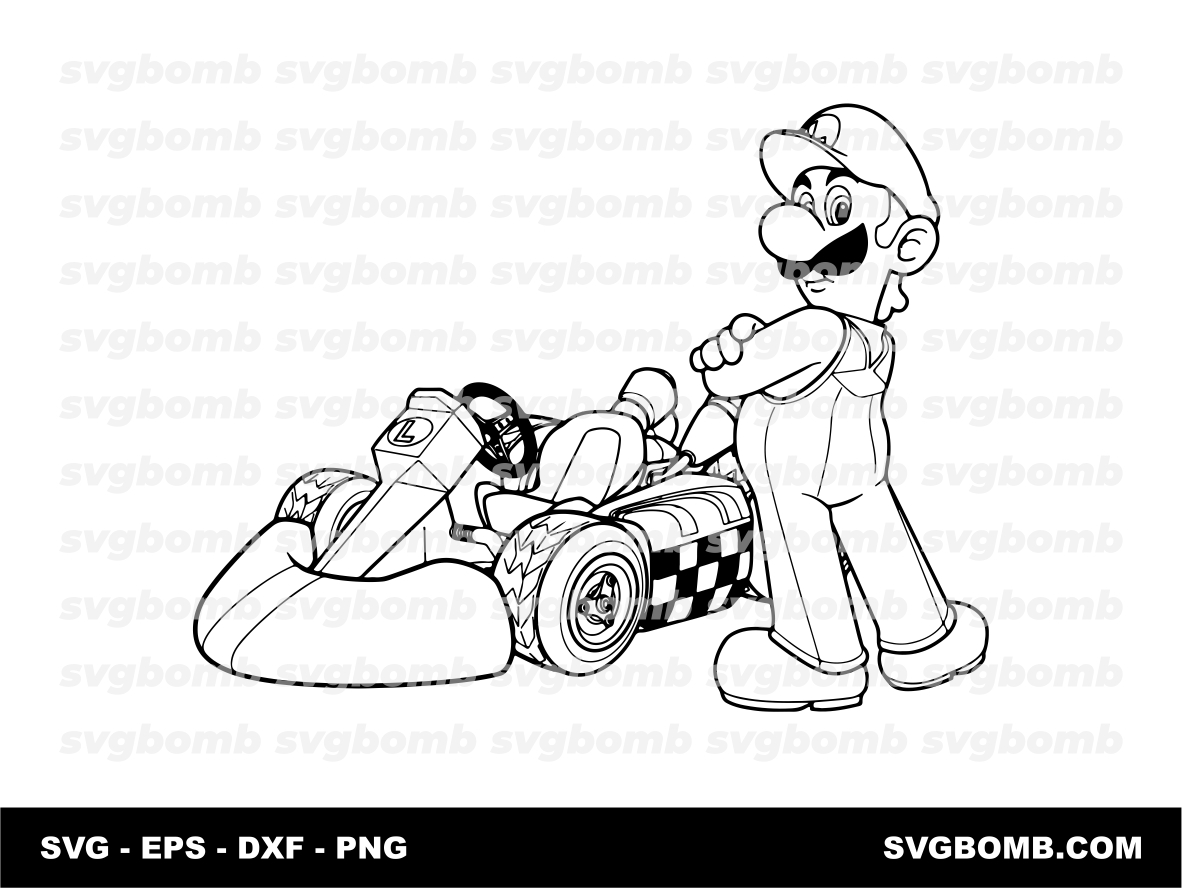 Car racing is Luigi favorite hobby SVG PNG Download