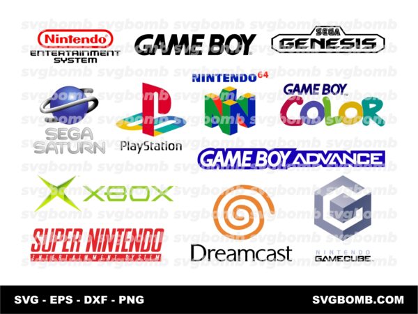 Retro Console Logo Collection, Game Boy, Genesis, Nintendo