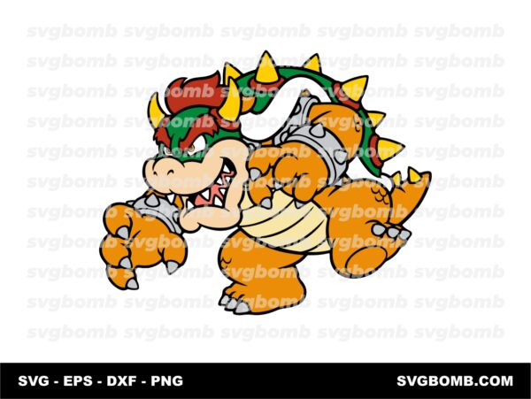 Super Angry Bowser SVG Layered, PNG Download