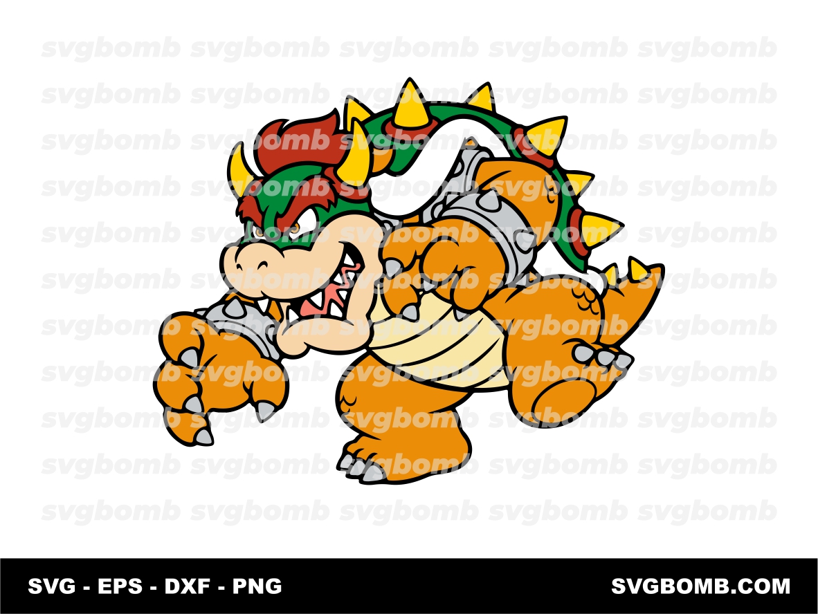 Super angry bowser svg layered, png download