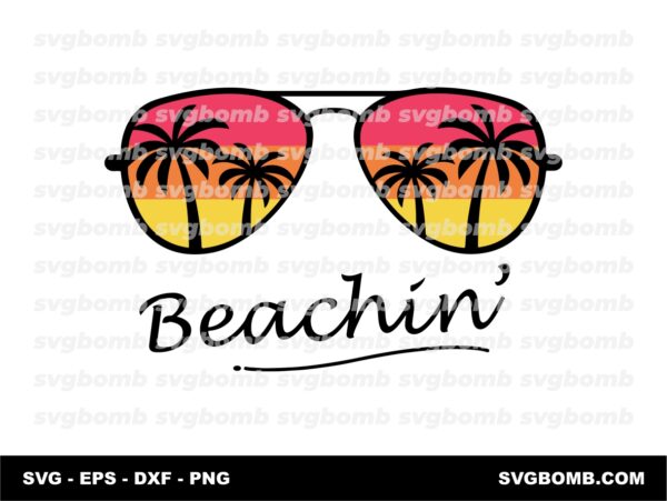 Vintage Beach Sunglasses SVG Vector Download