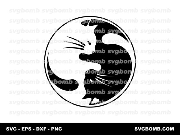 Yin and Yang SVG Cat Pet Lover