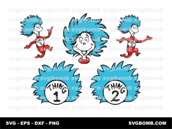 Dr Seuss Thing One Two SVG