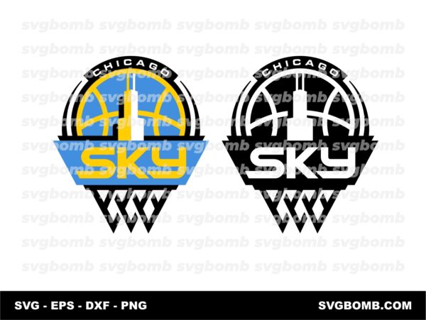 WNBA Chicago Sky Logo SVG Cricut PNG HD DXF EPS