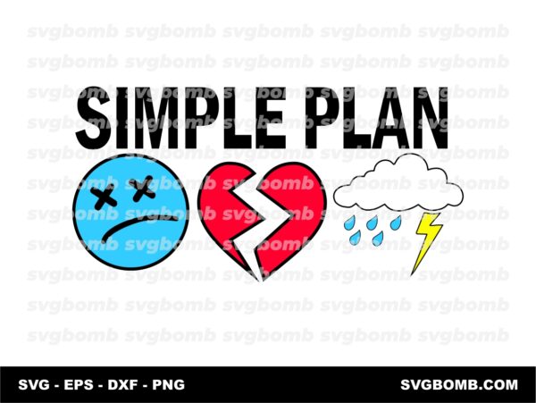 Simple Plan Band Logo Heart Rain  SVG Vector