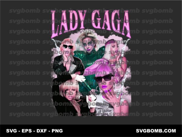 Lady Gaga Bootleg T-Shirt Design PNG