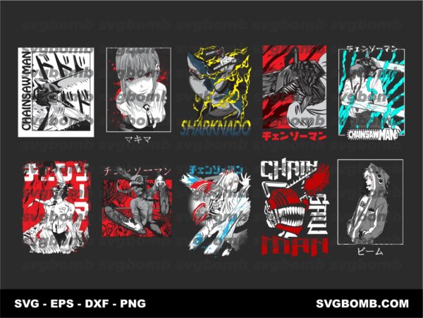 Anime Chainsaw Man PNG Bundle