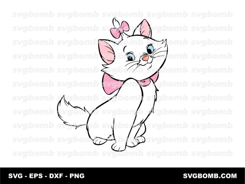 Cute Marie Cat SVG Layered Vector