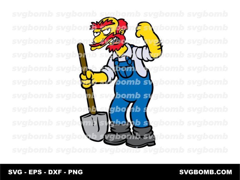 Groundskeeper Willy Vector Layered SVG