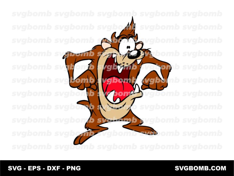 Looney Toones Tazmanian Devil SVG Layered Vector