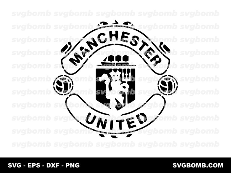 Manchester United Logo Black Stencil SVG