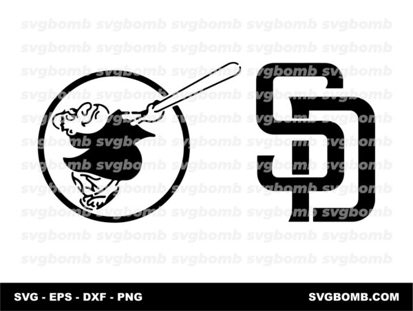 San Diego Padres Logo SVG Stencil CNC DXF