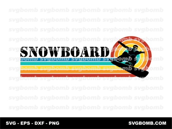 Snowboard SVG Retro Download