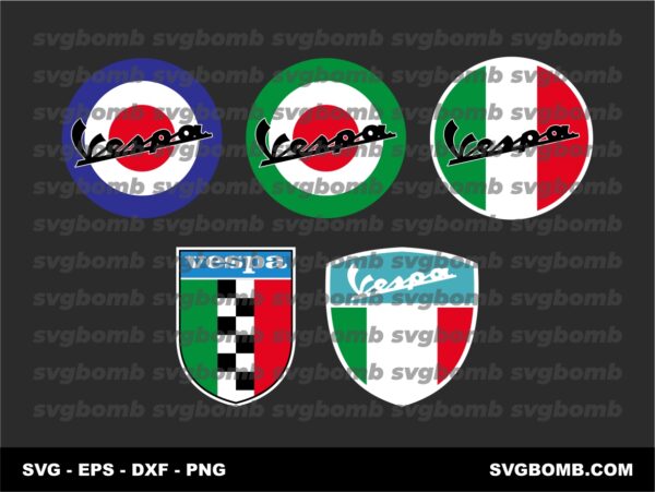 vespa scooters tricolor flag svg vector