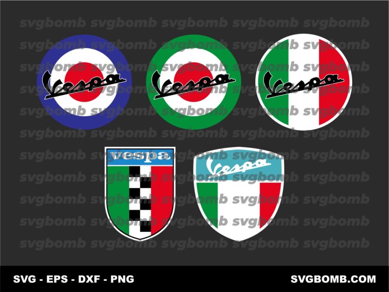 Vespa Scooters Tricolor Flag SVG Vector