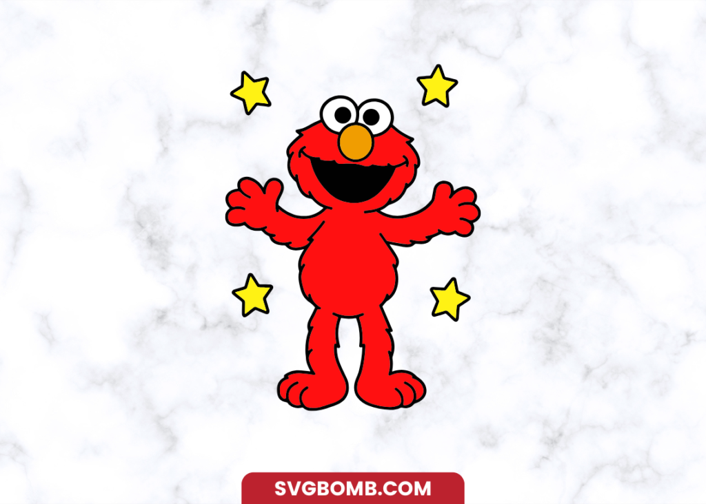 Elmo Vector Sesame Street Character Outline SVG, Coloring Page PNG, Vector File ...