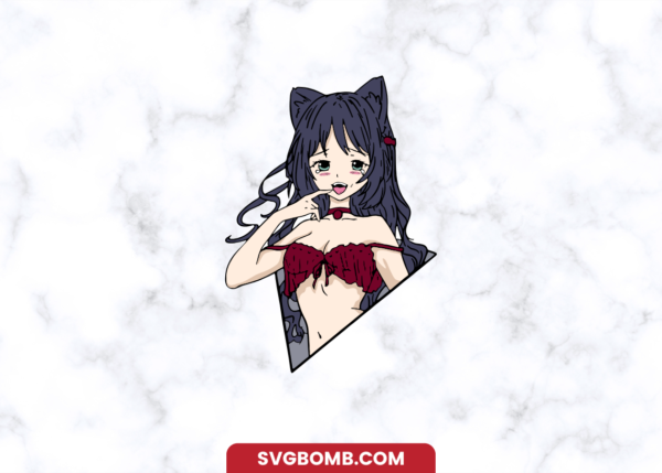 Ahegao Neko Waifu Hentai Girl Anime SVG