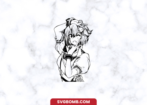 Anime Ahegao Girl Blink PNG Vector