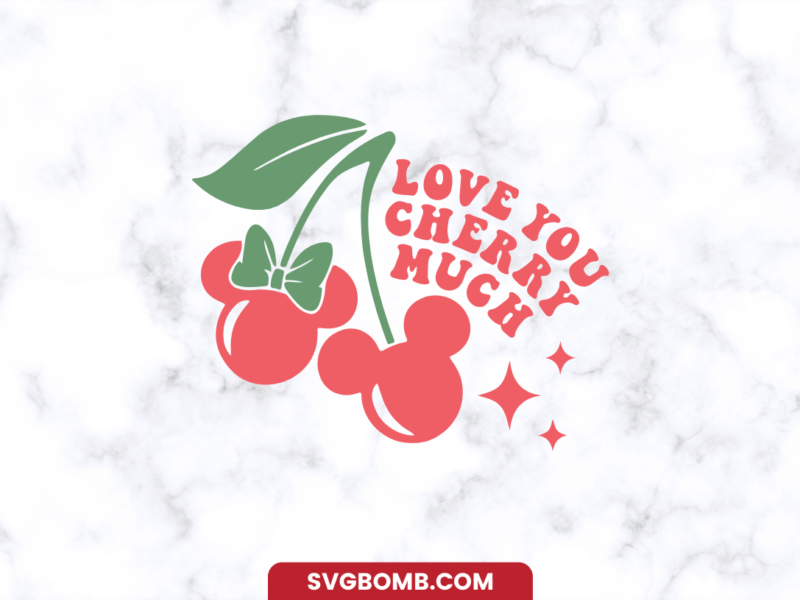 Love You Cherry Much SVG, Mouse Love SVG, Funny Valentine's Day