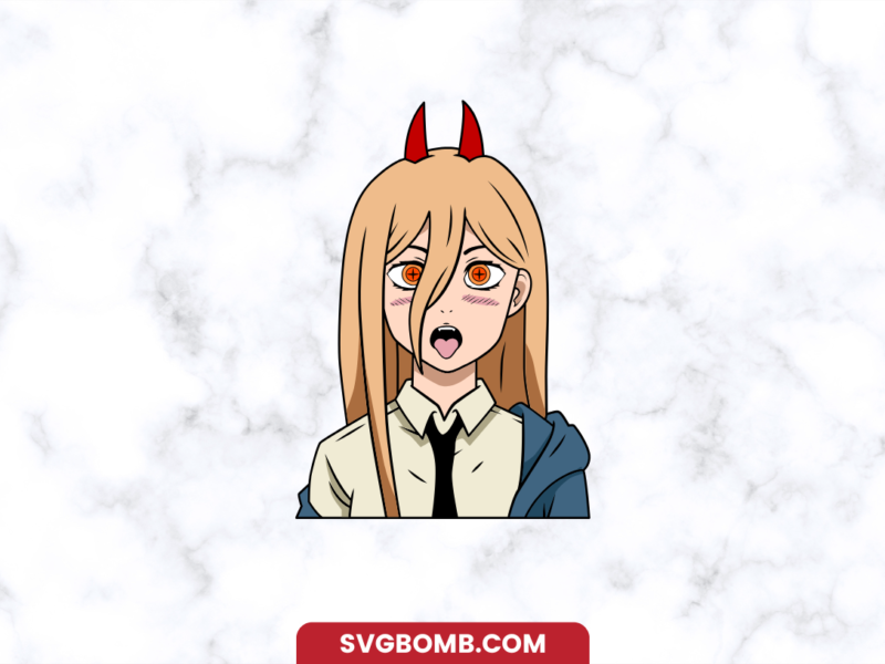 Power SVG Chainsaw Man Ahegao Vector