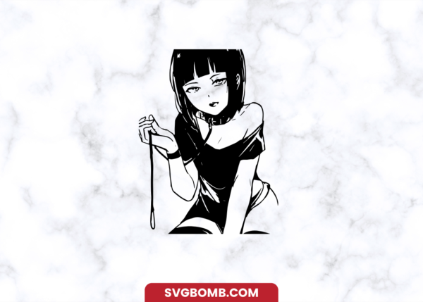 Puppygirl Anime Ahegao Silhouette Outline SVG